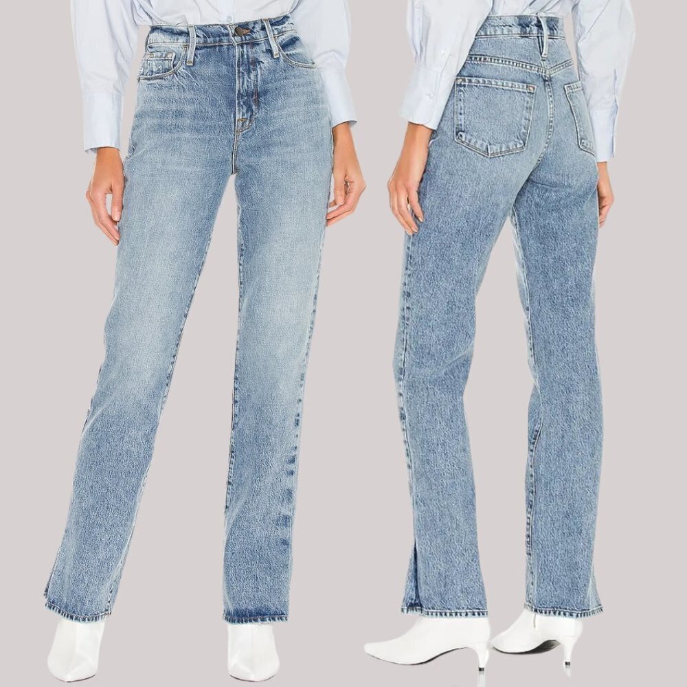 Frame Jeans Womens 27 Le Drew Bootcut High Rise Rigid Cotton Denim Casual Blue